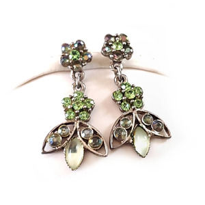 Y2K Green Flower Dangle Earrings